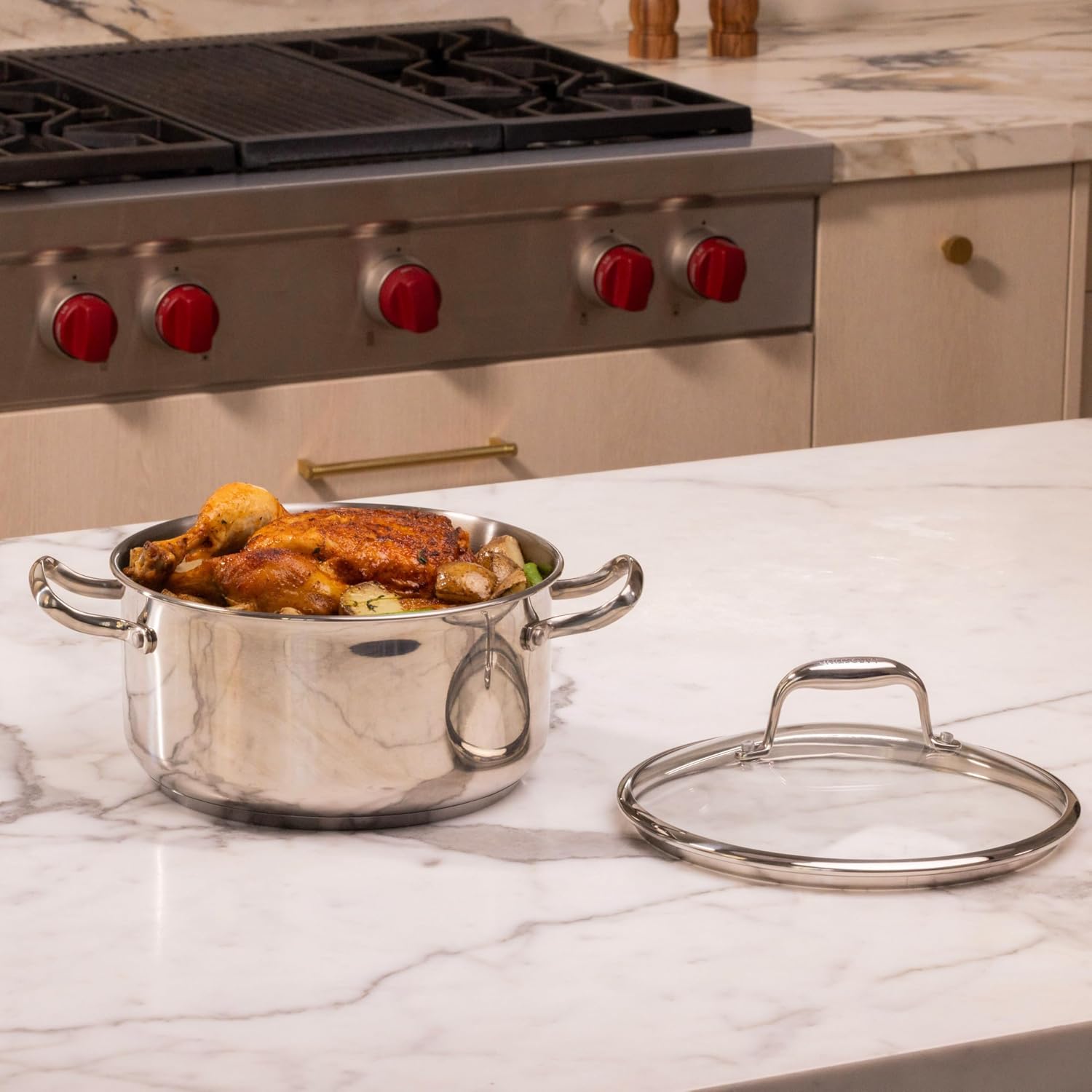 Detalle de Lagostina L853031224 Ambiente 5.2L Stainless Steel Dutch Oven