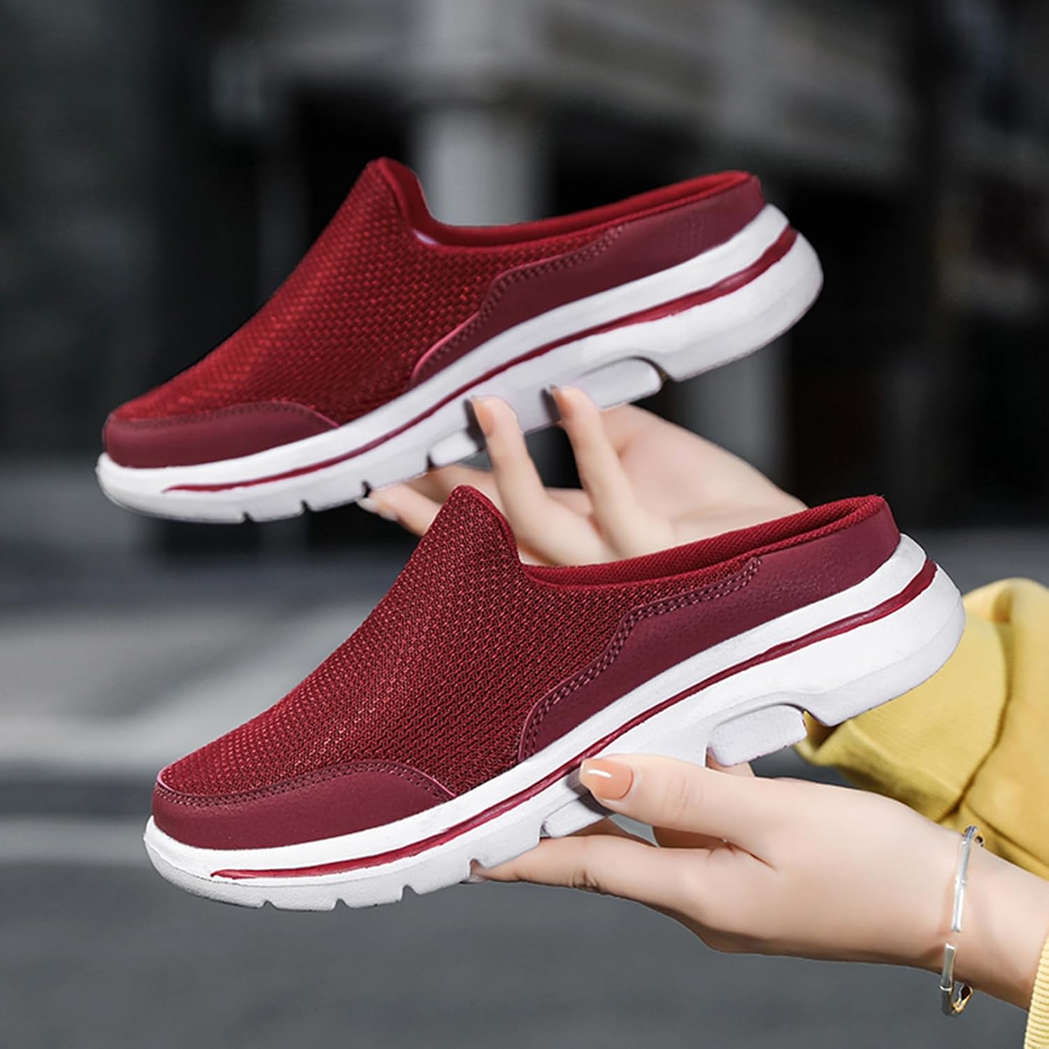 Thumbnail 1 de SMajong Slip on Mules: Breathable Knit Garden Slippers for Indoor & Outdoor Use