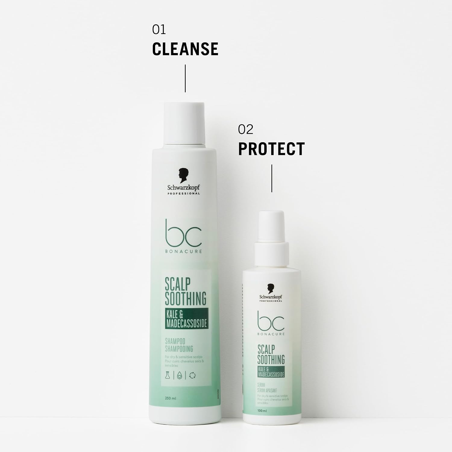 Detalle 1 de Schwarzkopf Professional Bonacure Soothing Shampoo for Dry, Sensitive Scalp (Kale & Madecassoside) 250 ml