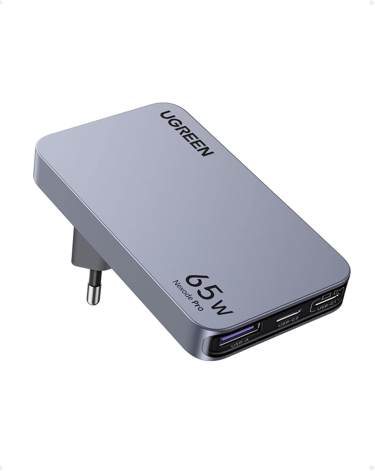 Detalle de UGREEN Nexode Air caricatore ultra sottile 65W con USB-C e USB-A, compatibile (Galaxy S e MacBook, iPad, iPhone, Steam Deck)