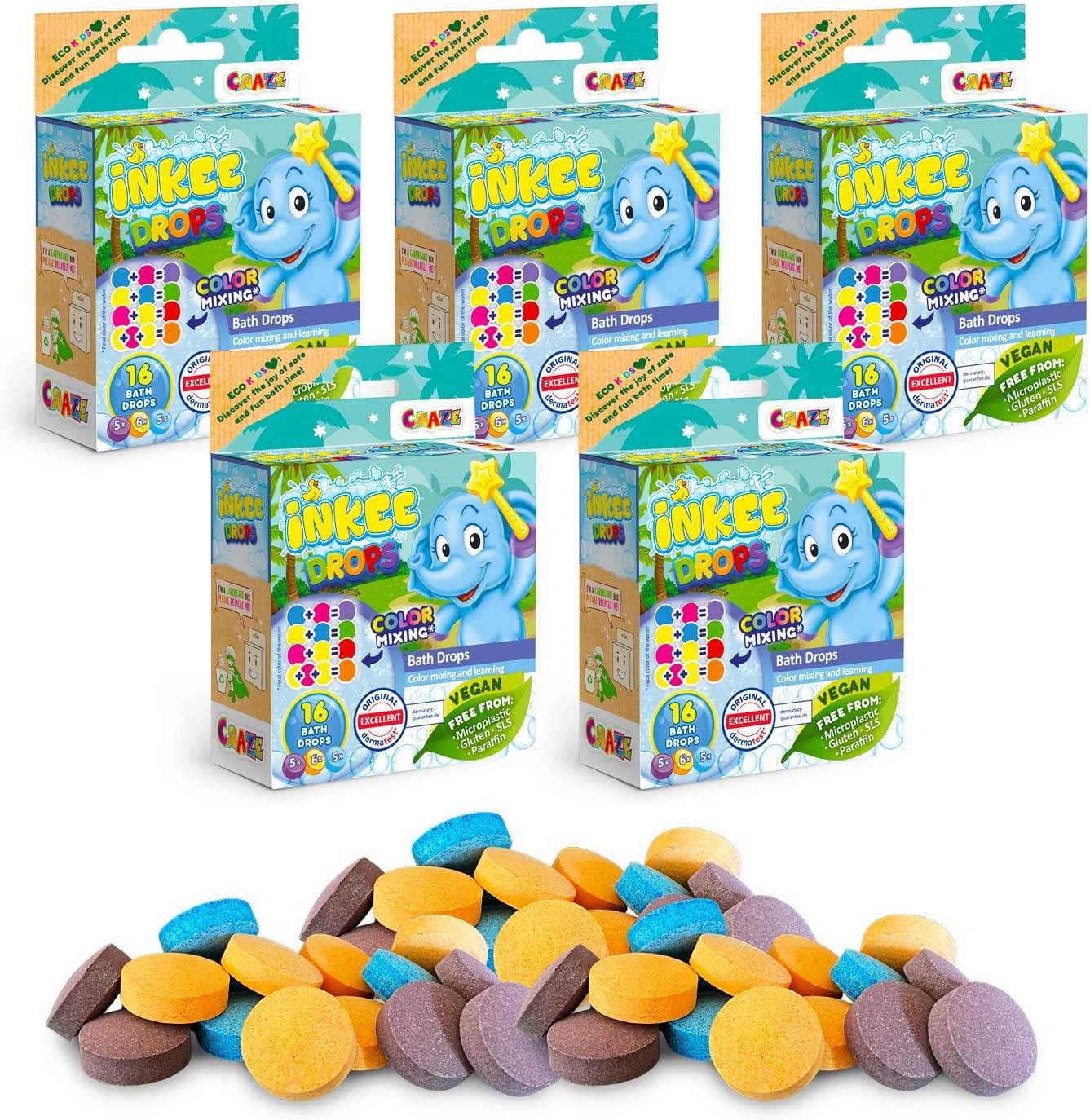 INKEE Wand Star: bacchetta magica con bombe da bagno e palline colorate per vasca, profumo di fragola