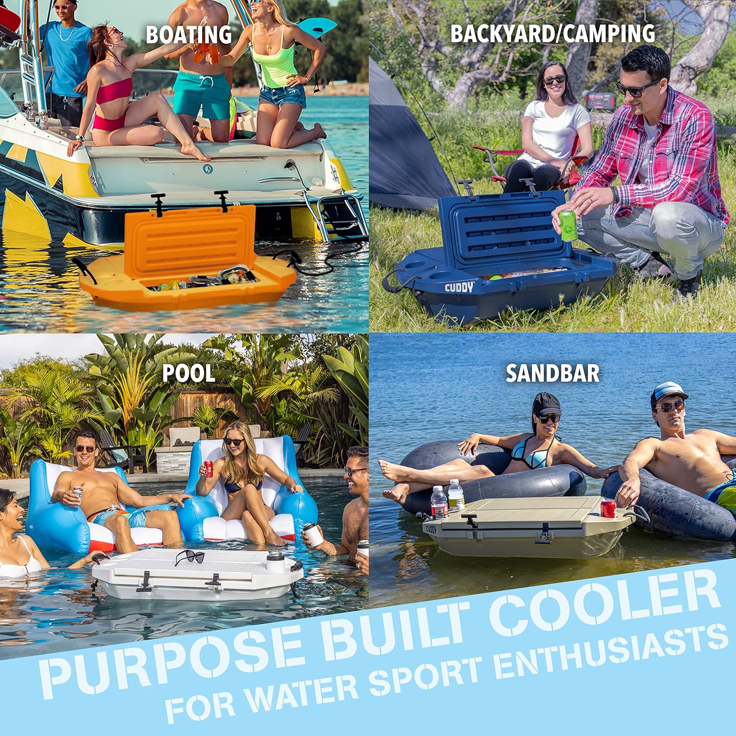 Detalle de CUDDY Floating Cooler and Dry Storage Vessel (40QT) – Amphibious Cooler for Land and Water