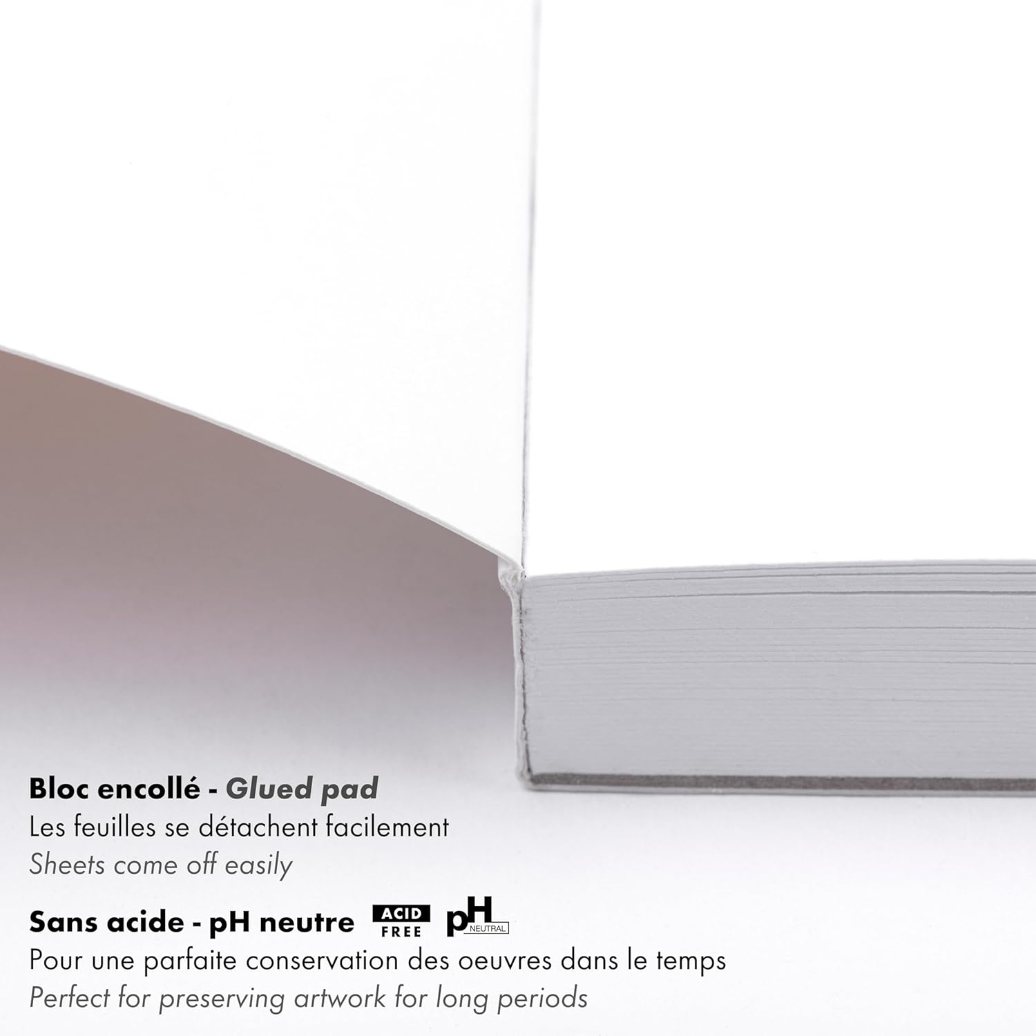Detalle de Clairefontaine PaintOn Malblock 96537C – DIN A4, 40 Blatt, 250 g/m², leicht körnig