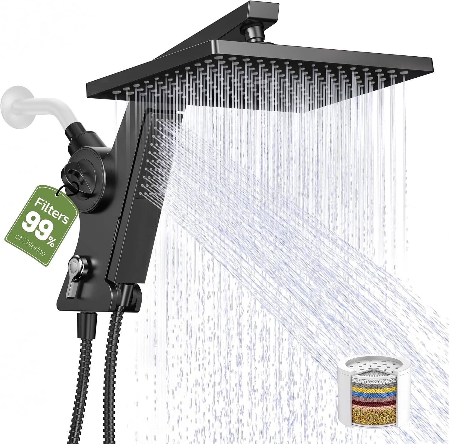 Detalle de JDO filtered rain shower head, 12-inch
