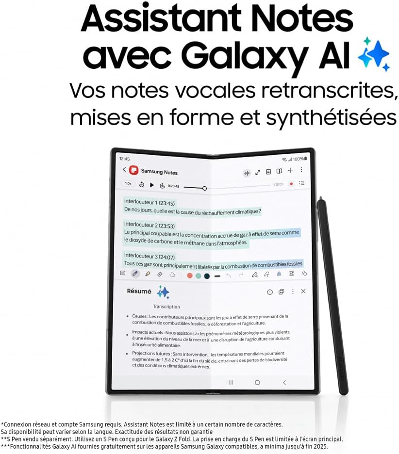 Thumbnail 3 de Samsung Galaxy Z Fold6 5G (Galaxy AI) déverrouillé, 512 Go, écran pliable 7,6" – Bleu nuit, version FR