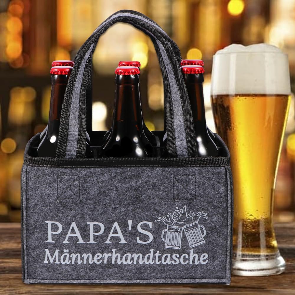 Thumbnail 4 de Papa Handtasche Bier 6 Flaschen Filz