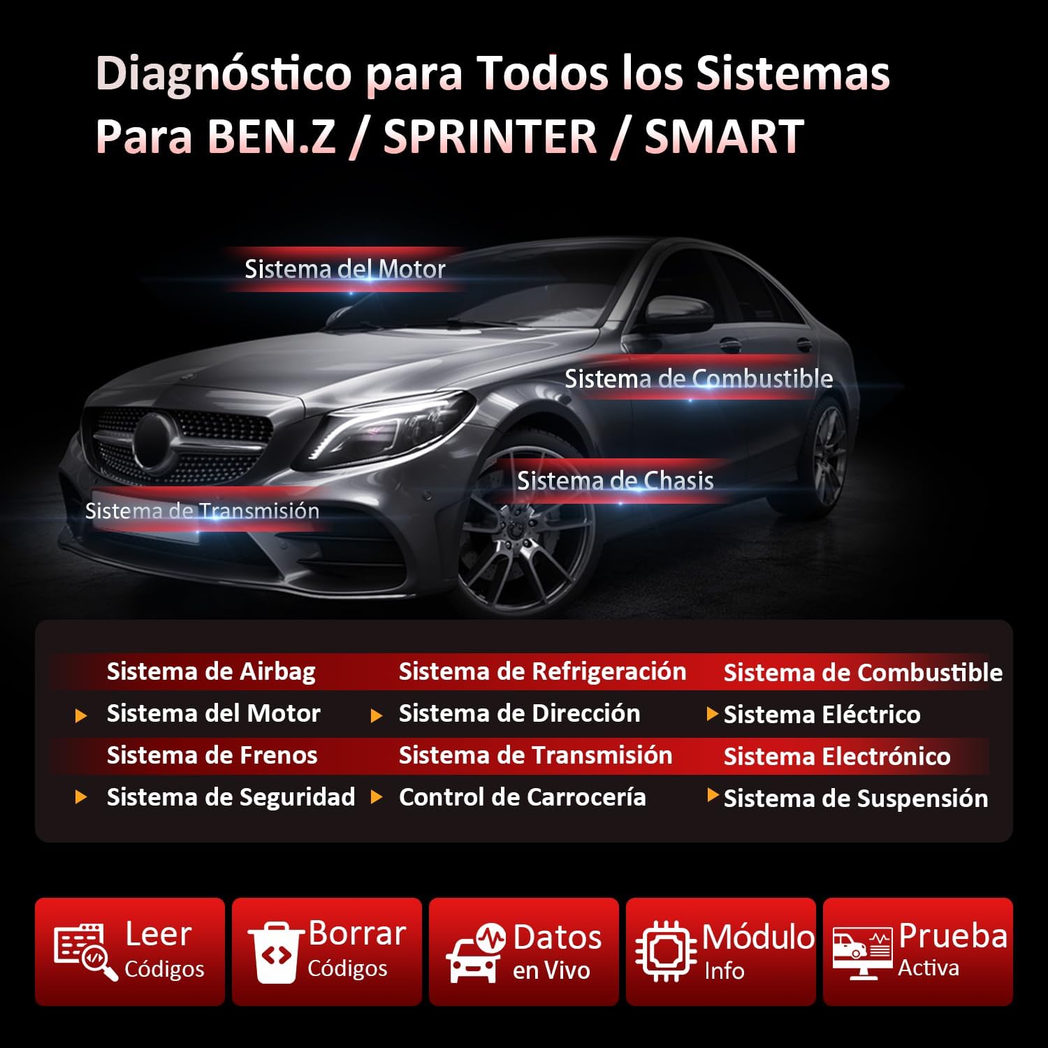 Thumbnail 1 de iCarsoft MB V3.0 OBD2 Escáner Bidireccional