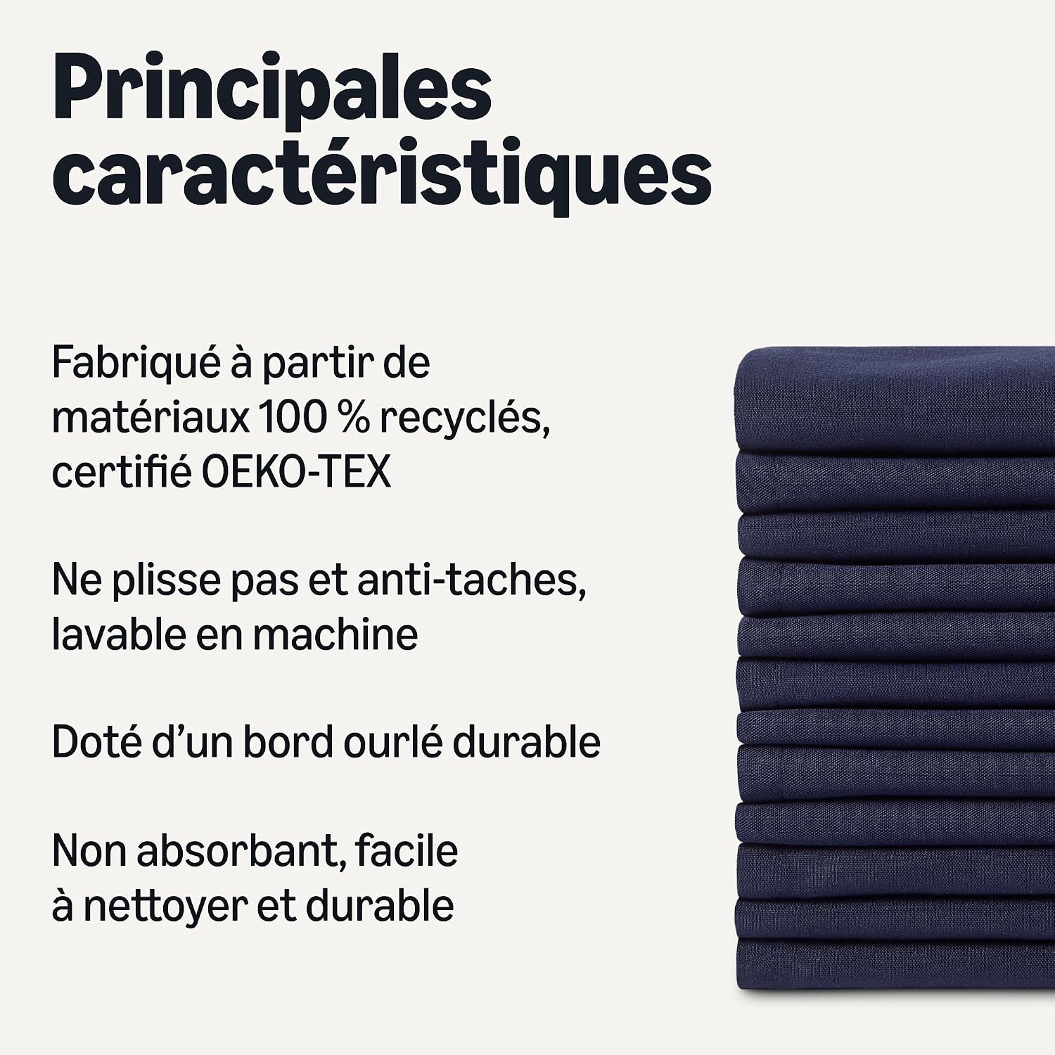 Detalle 2 de Amazon Basics Serviettes réutilisables 12 pièces