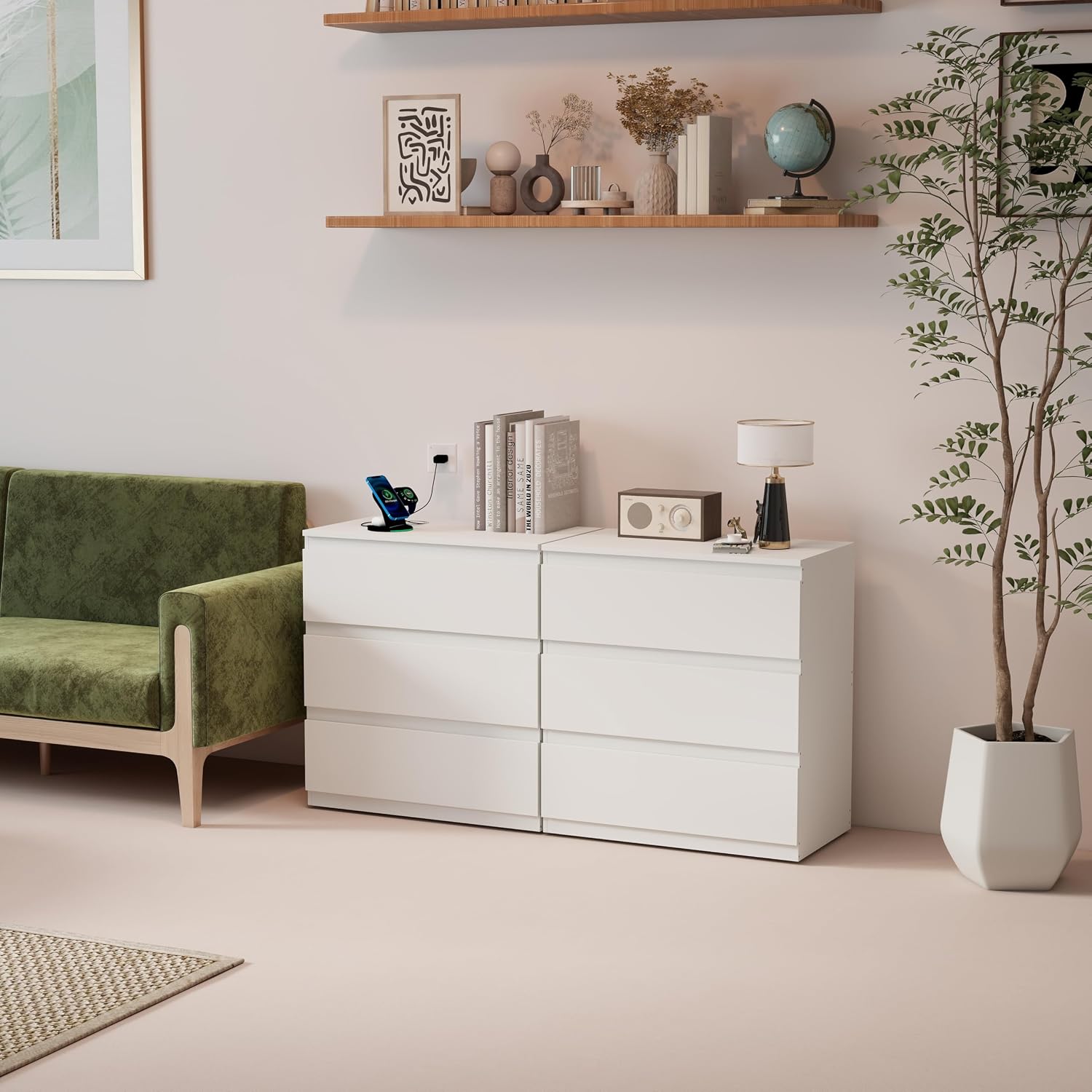 Thumbnail 6 de Liink1Ga LIKE-75-WH commode met 3 laden, wit en 70 cm breed
