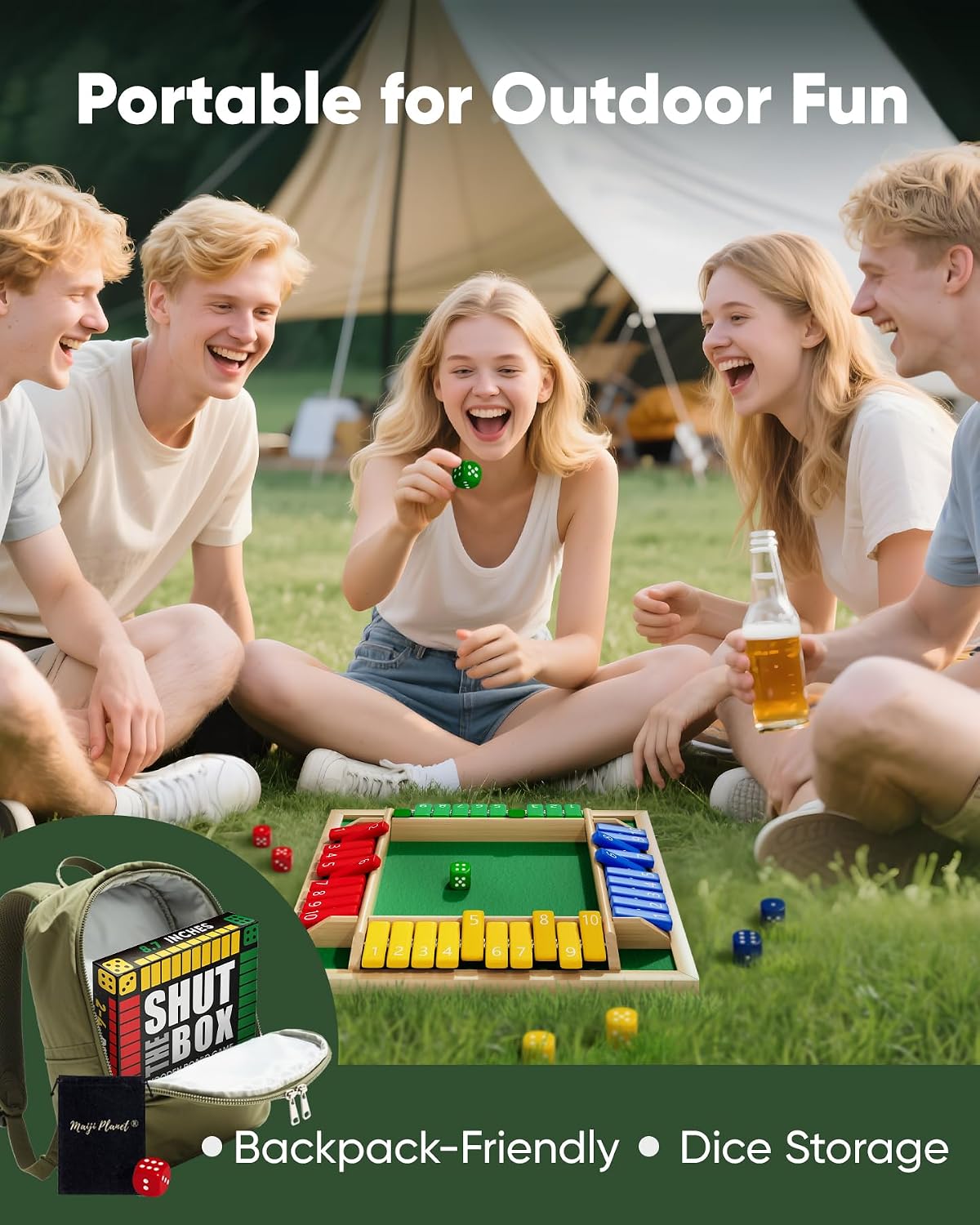 Detalle de Planet Classic Shut the Box Math Dice Game