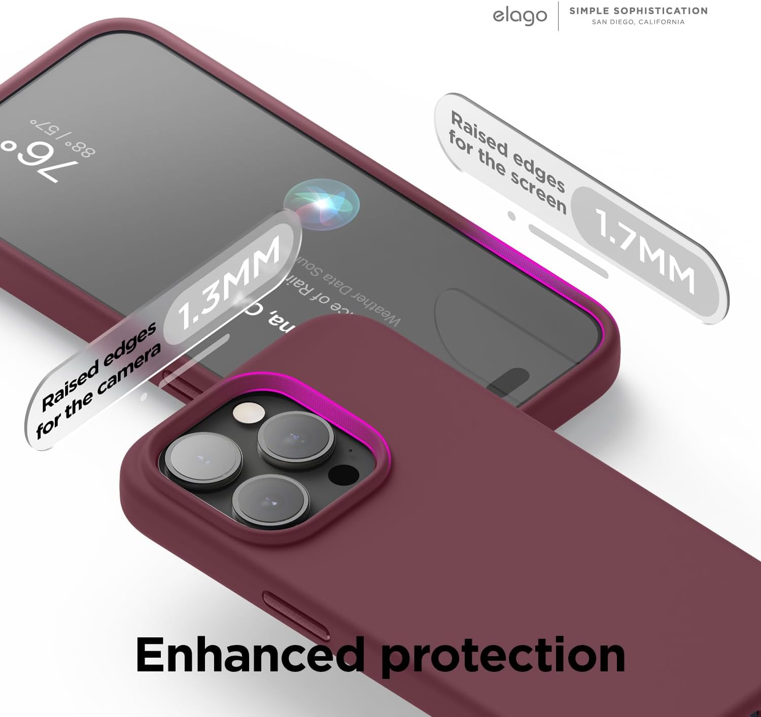 Thumbnail 5 de elago Magnetic Silicone Case for iPhone 15 Pro Max with MagSafe – Burgundy