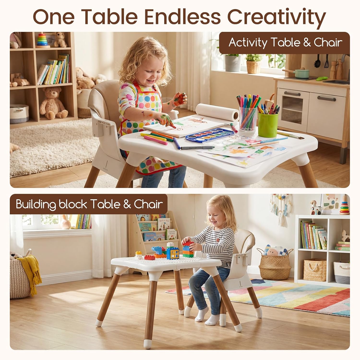 Thumbnail 3 de INFANS 9-in-1 Convertible High Chair with Adjustable Tray, Beige