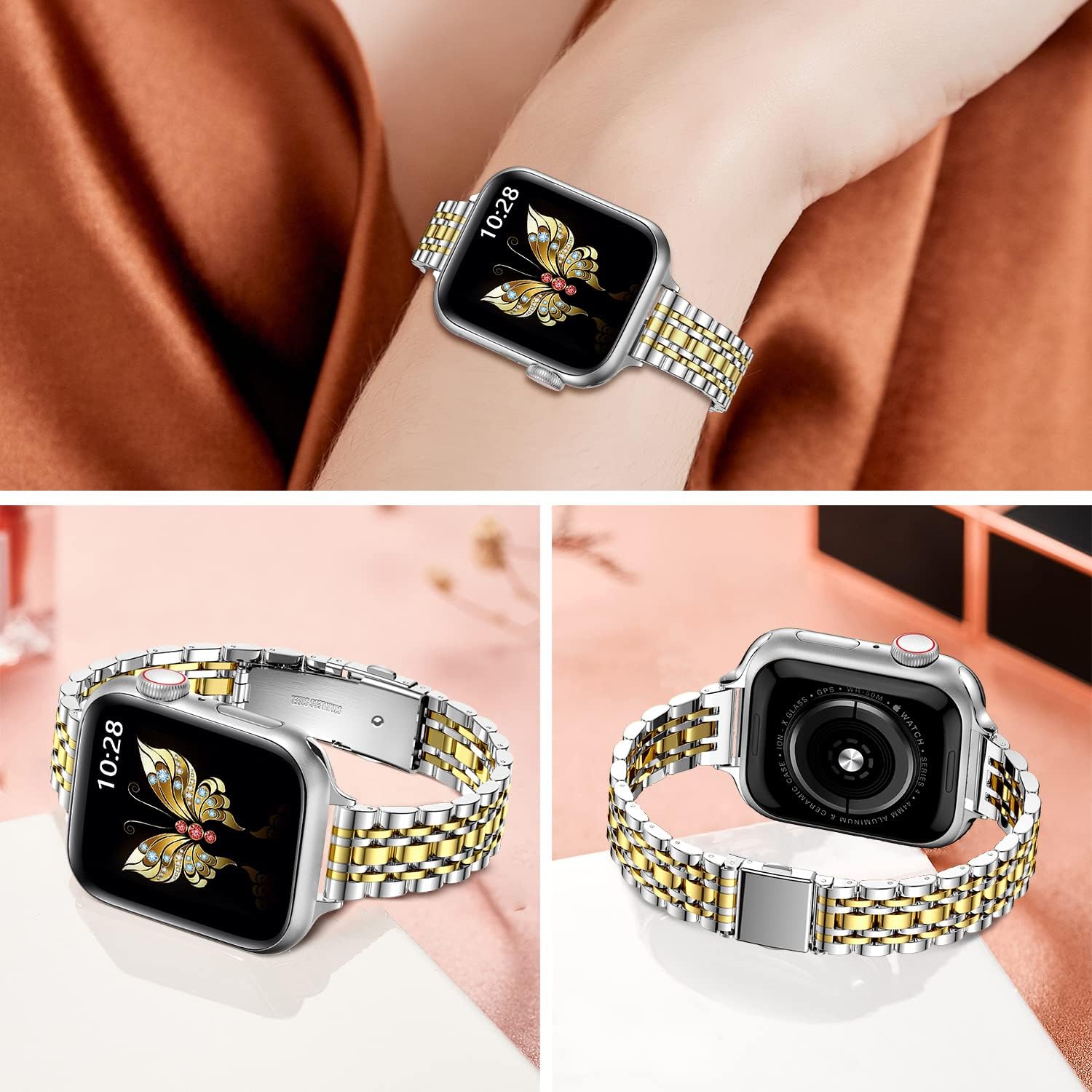 Detalle 2 de MioHHR Slim Stainless Steel Apple Watch band 38mm