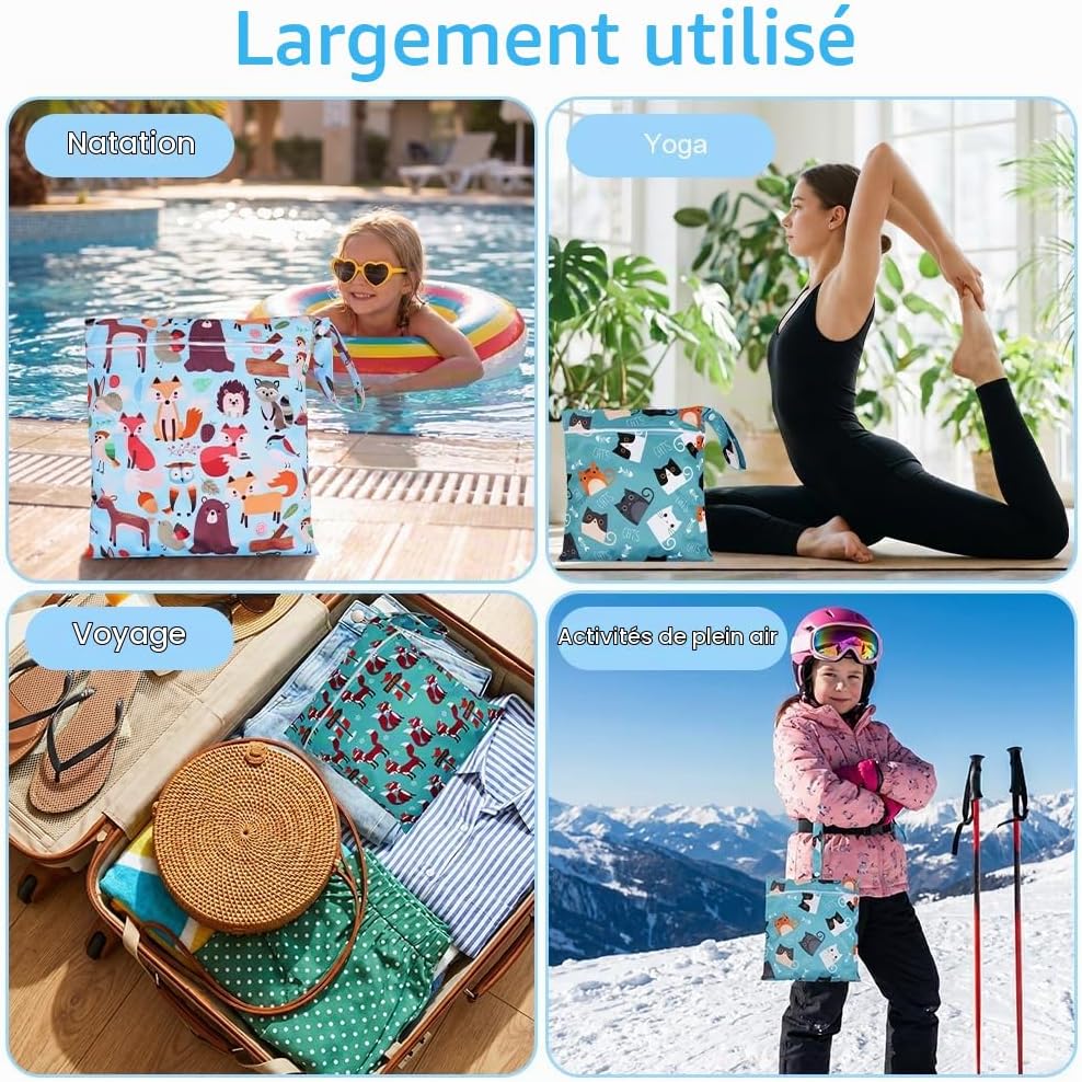 Thumbnail 6 de Aomig herbruikbare luiertassen, 2 stuks, waterdicht polyester met ritssluiting
