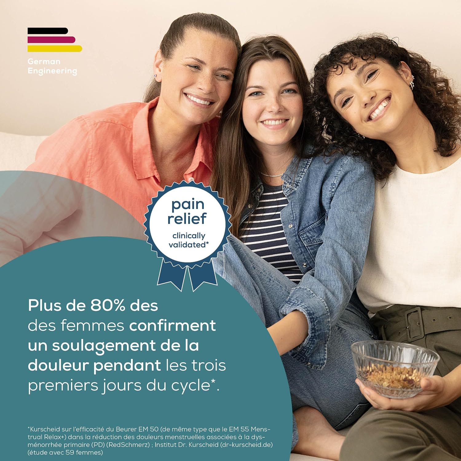 Detalle de Beurer EM 55 Menstrual Relax+ : TENS et chaleur pour soulager les douleurs menstruelles et d’endométriose