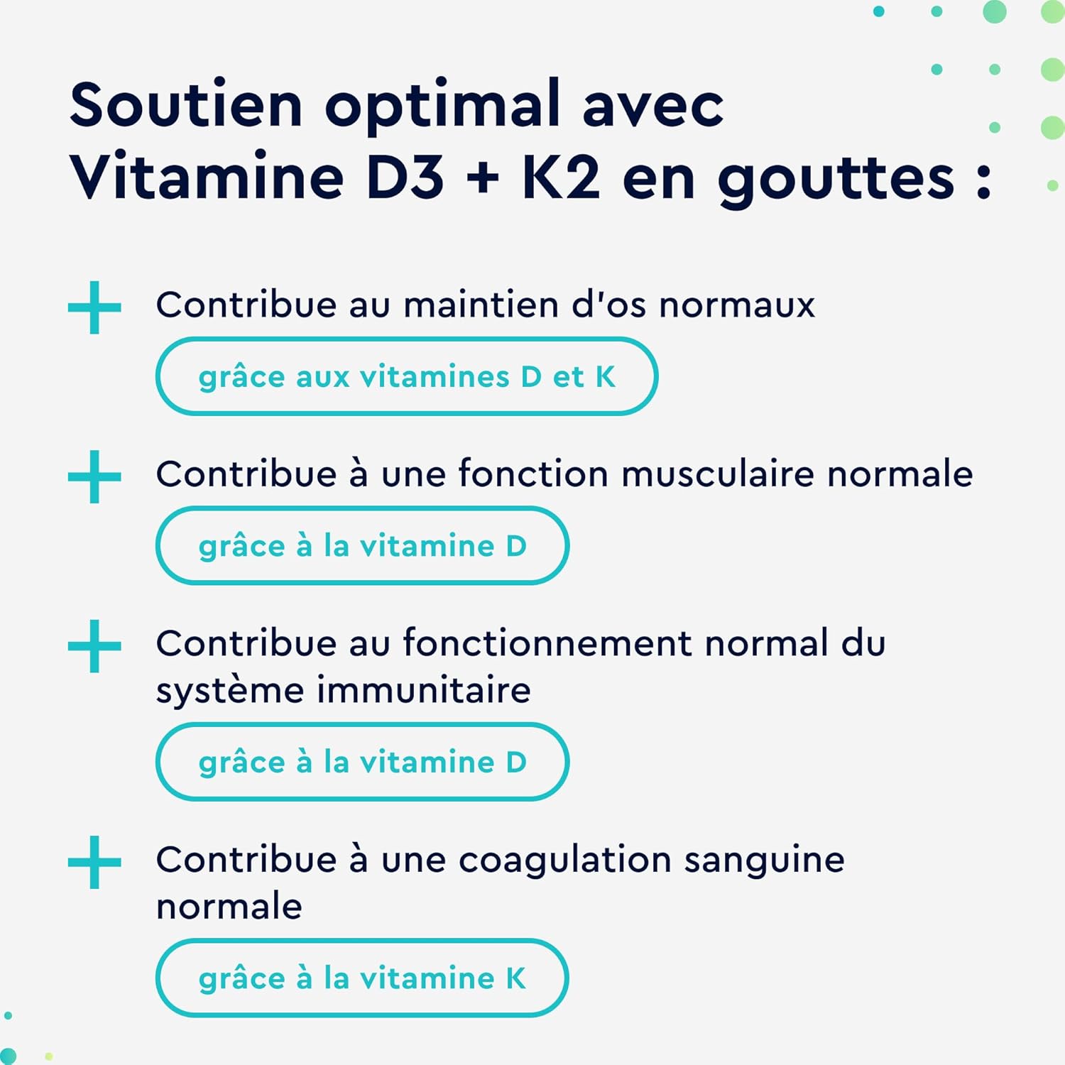 Detalle de Vitamine D3 K2 50ml en gouttes đ