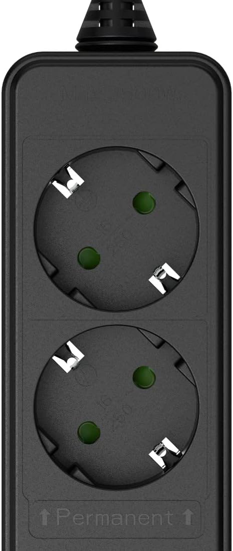 Thumbnail 2 de Hama multiprise 6 prises avec interrupteur au pied, câble 2x1,5 m, sécurité enfant – Noir