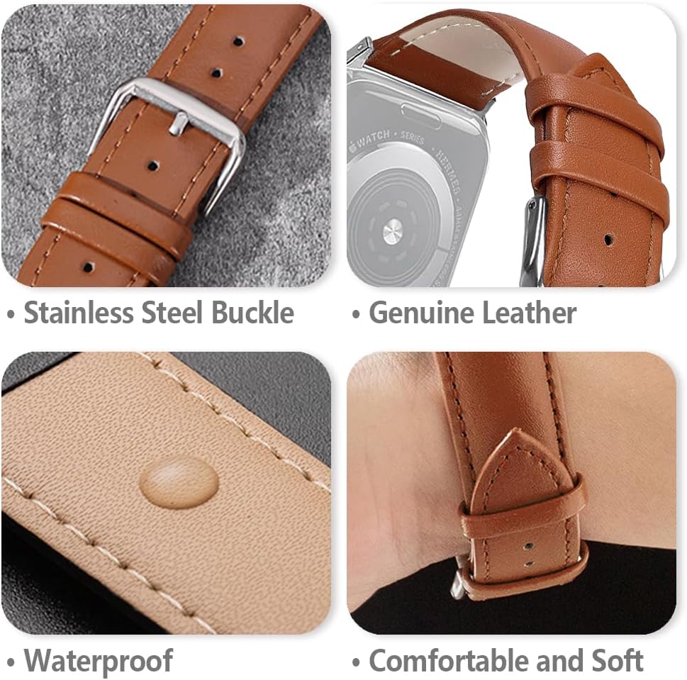 Thumbnail 2 de SZYXMY Leather Apple Watch Strap 49mm