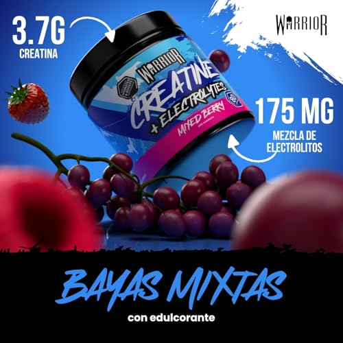 Detalle de Warrior Creatina + Electrolitos Polvo 360 g – Mix de Frutos del Bosque
