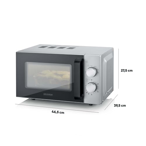 Thumbnail 6 de SEVERIN MW 9184 Solo-Mikrowelle mit Glasboden – 20 L, 800 W, Schwarz/Edelstahl matt
