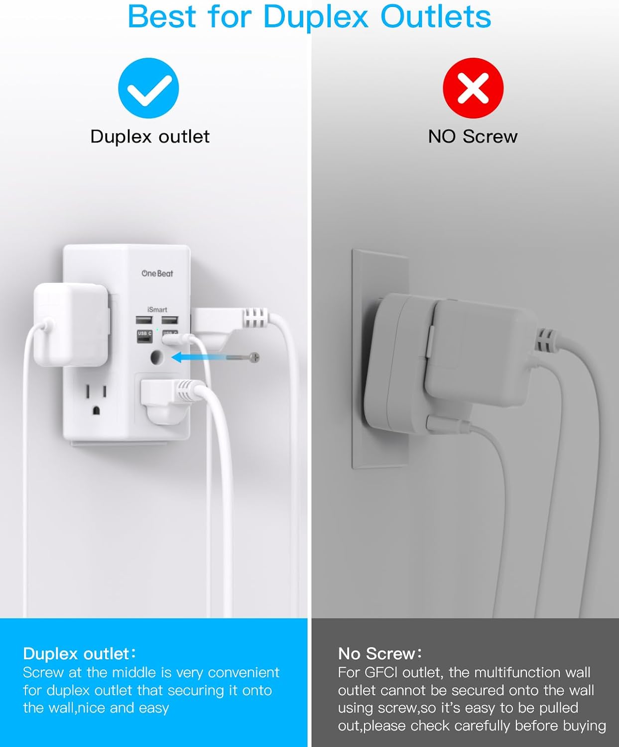 Detalle de One Beat 1680J Power Strip 9‑in‑1 ⚡