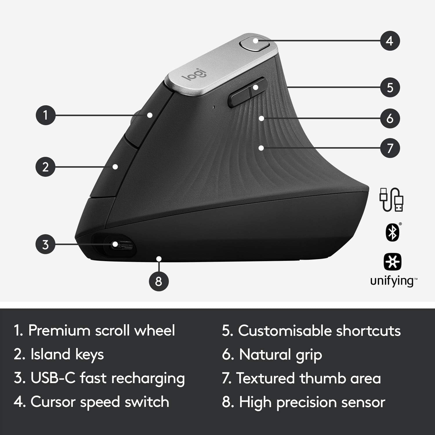 Thumbnail 5 de Logitech MX Vertical Ergonomic Mouse 4000 DPI