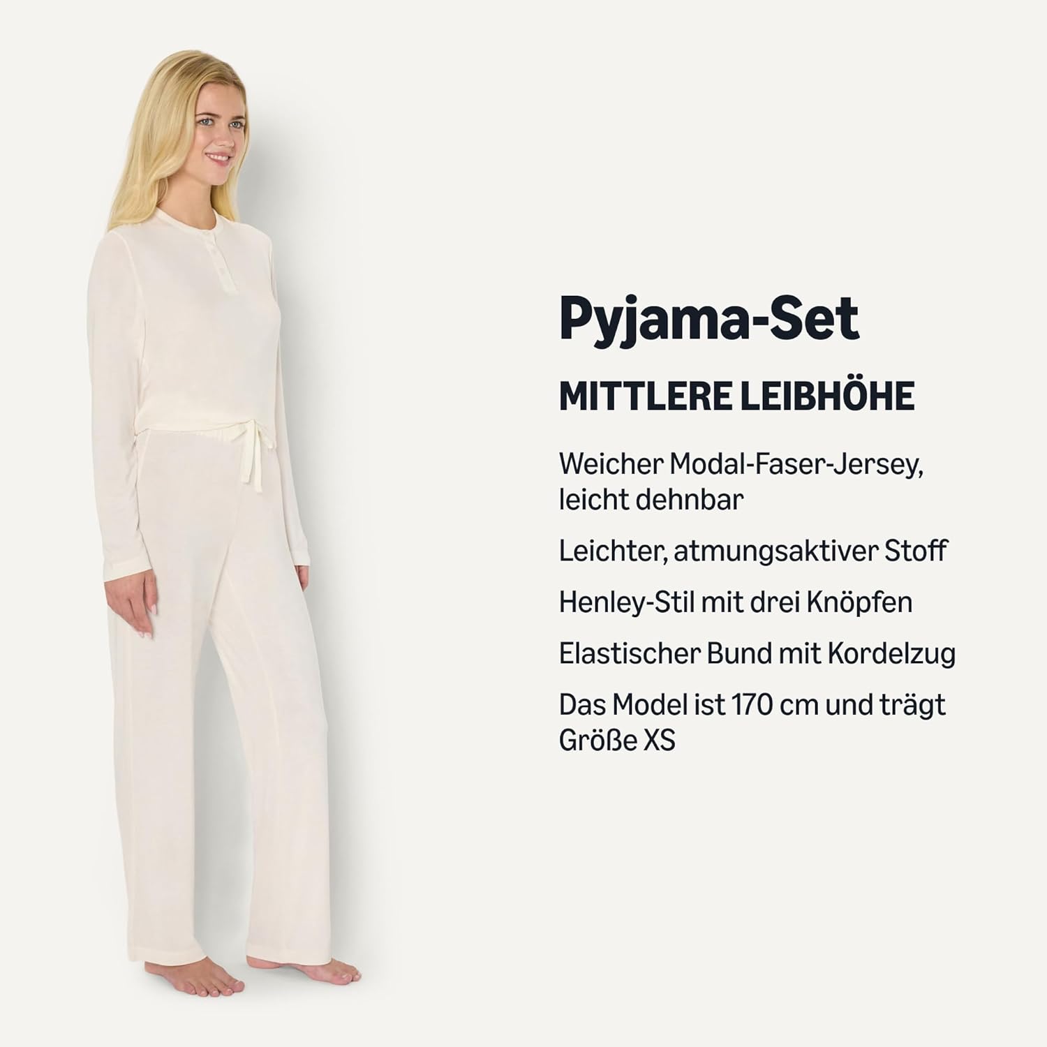 Thumbnail 1 de Amazon Essentials x Sofia Grainge Damen-Henley-Pyjama-Set mit langem Arm (Modal, mittelbarer Schnitt)