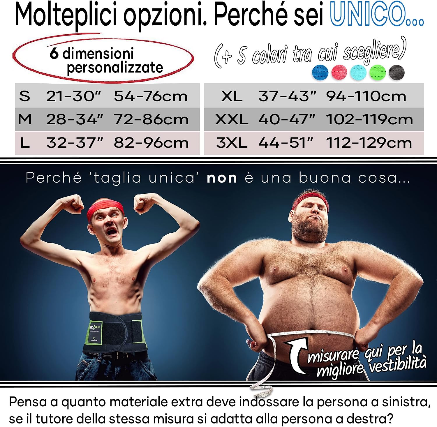 Detalle de MEDiBrace Fascia lombare elasticizzata con 4 stecche in plastica per mal di schiena, sciatica e stenosi spinale