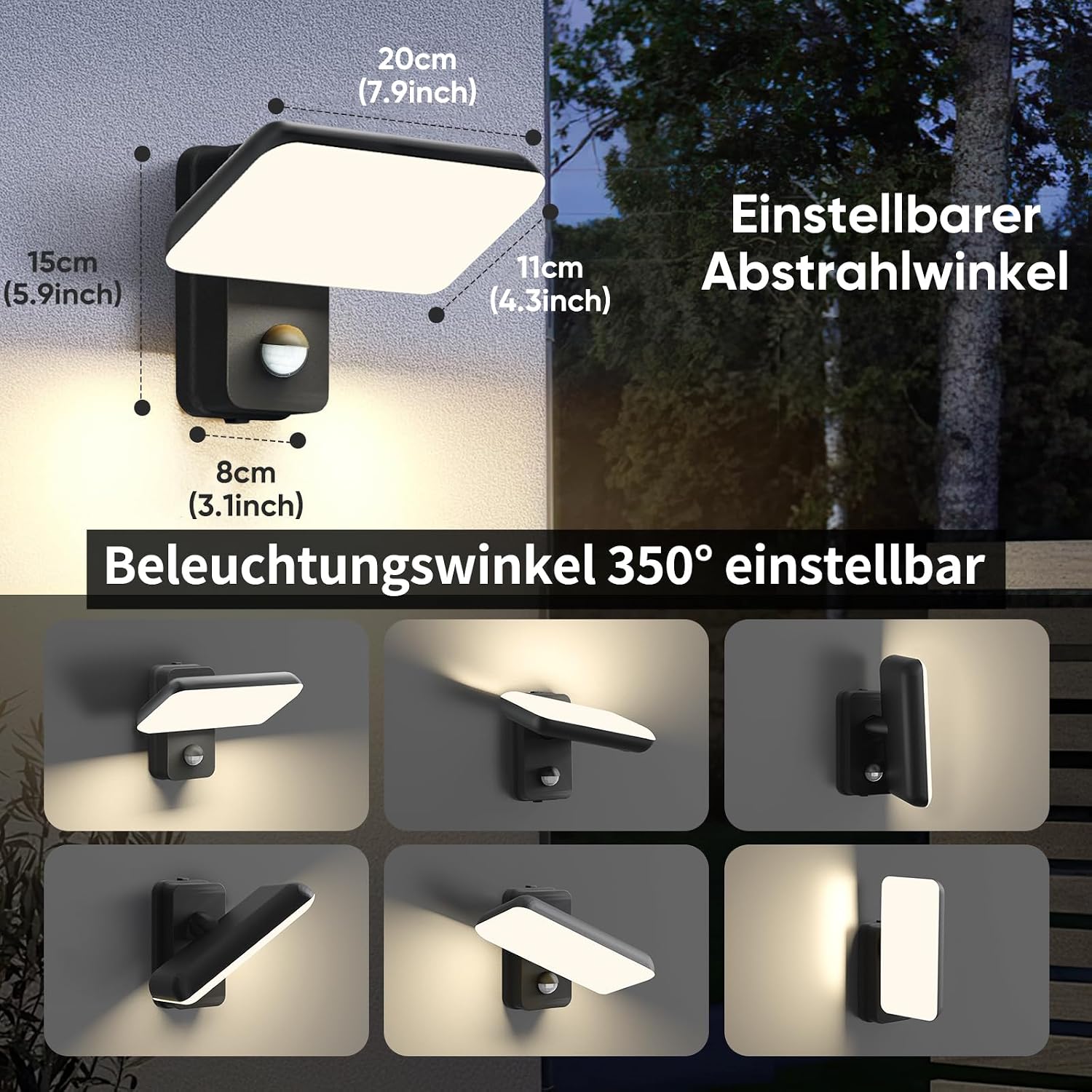 Detalle 2 de brightower 24W Außenwandleuchte 1200 lm