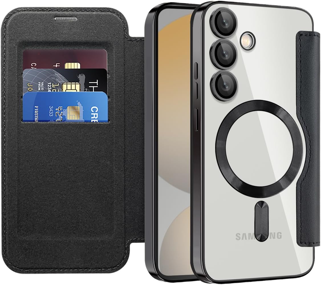 Detalle de Asdsinfor Magnetic Flip Wallet Case for Galaxy S24 FE