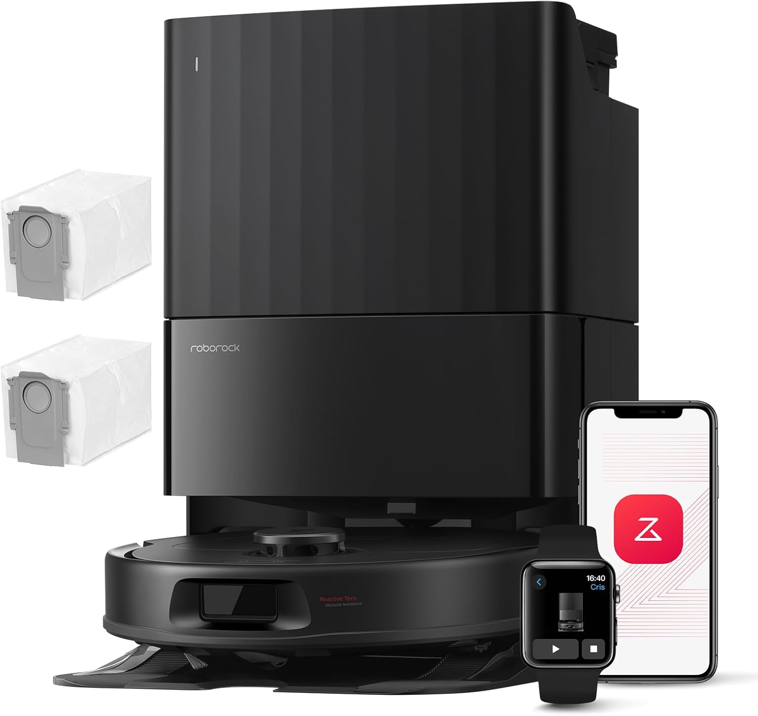 Detalle de roborock QV 35A Set: potencia 8000Pa y mopa dual
