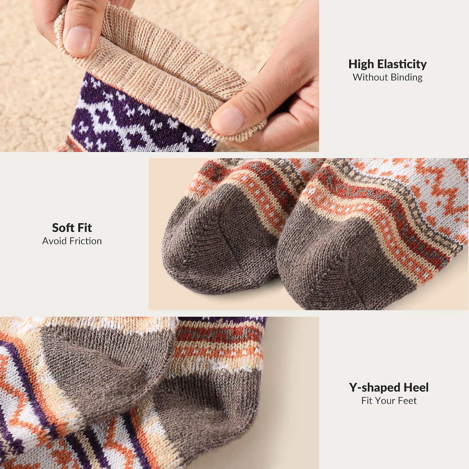 Thumbnail 4 de Premillow Wool Socks for Women: Warm Knit Crew Socks