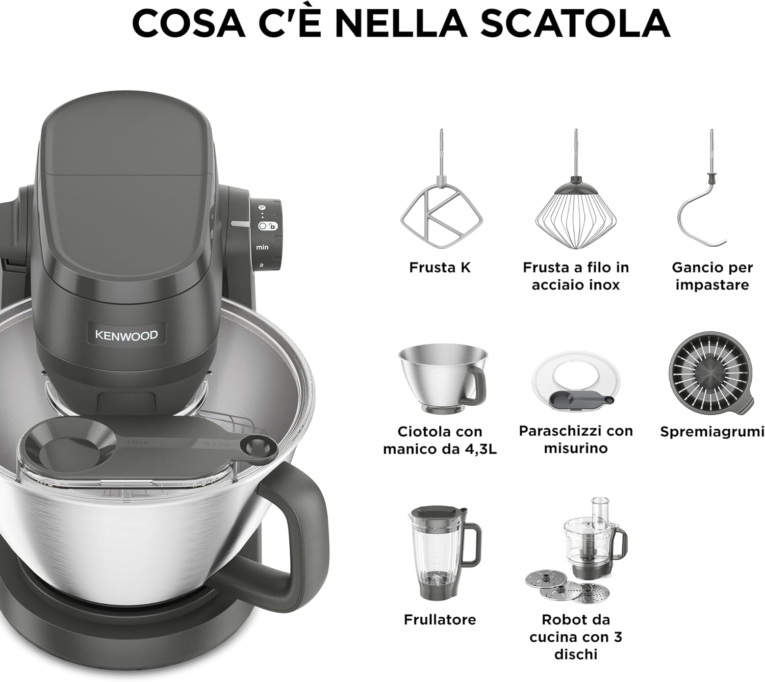 Thumbnail 6 de Kenwood Multi Tasker KHC30.050GY per impasto