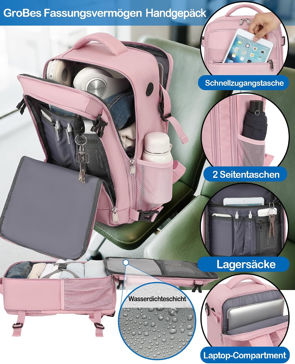 Thumbnail 3 de KLOSTAIN Handgepäck-Rucksack 45x36x20 30L