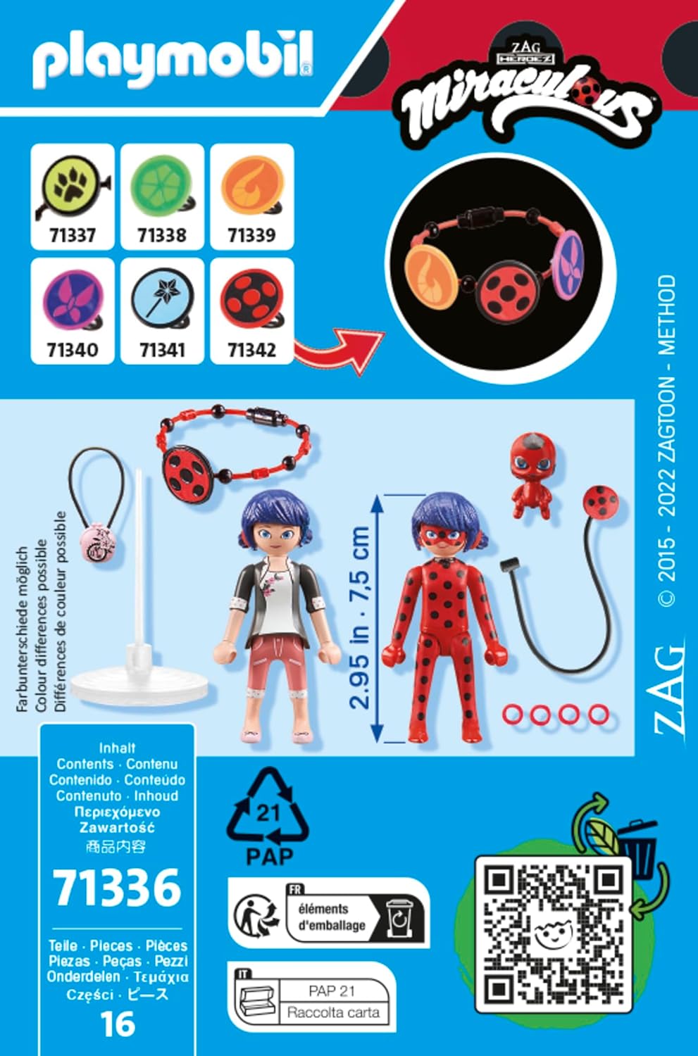Detalle 2 de PLAYMOBIL Miraculous – Marinette & Ladybug: Heldenhaftes Abenteuer (71336)
