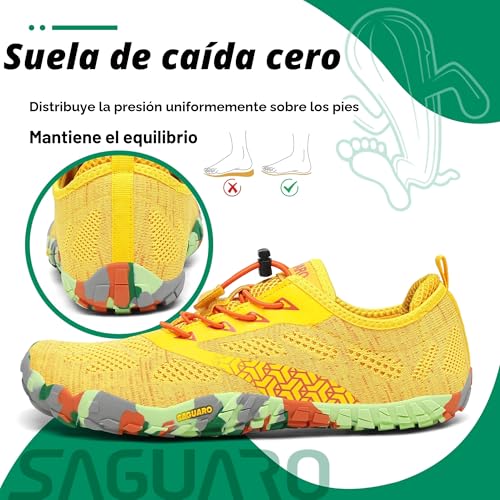 Thumbnail 5 de SAGUARO Zapatillas Barefoot Minimalistas para Hombre y Mujer, Amarillo, 38 EU