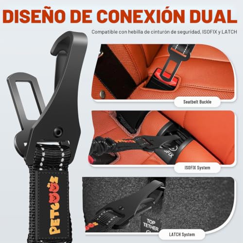 Thumbnail 2 de PETCOOZ Cinturón de Seguridad para Perros en Coche 3 en 1 – Seguridad Flexible y Amortiguada