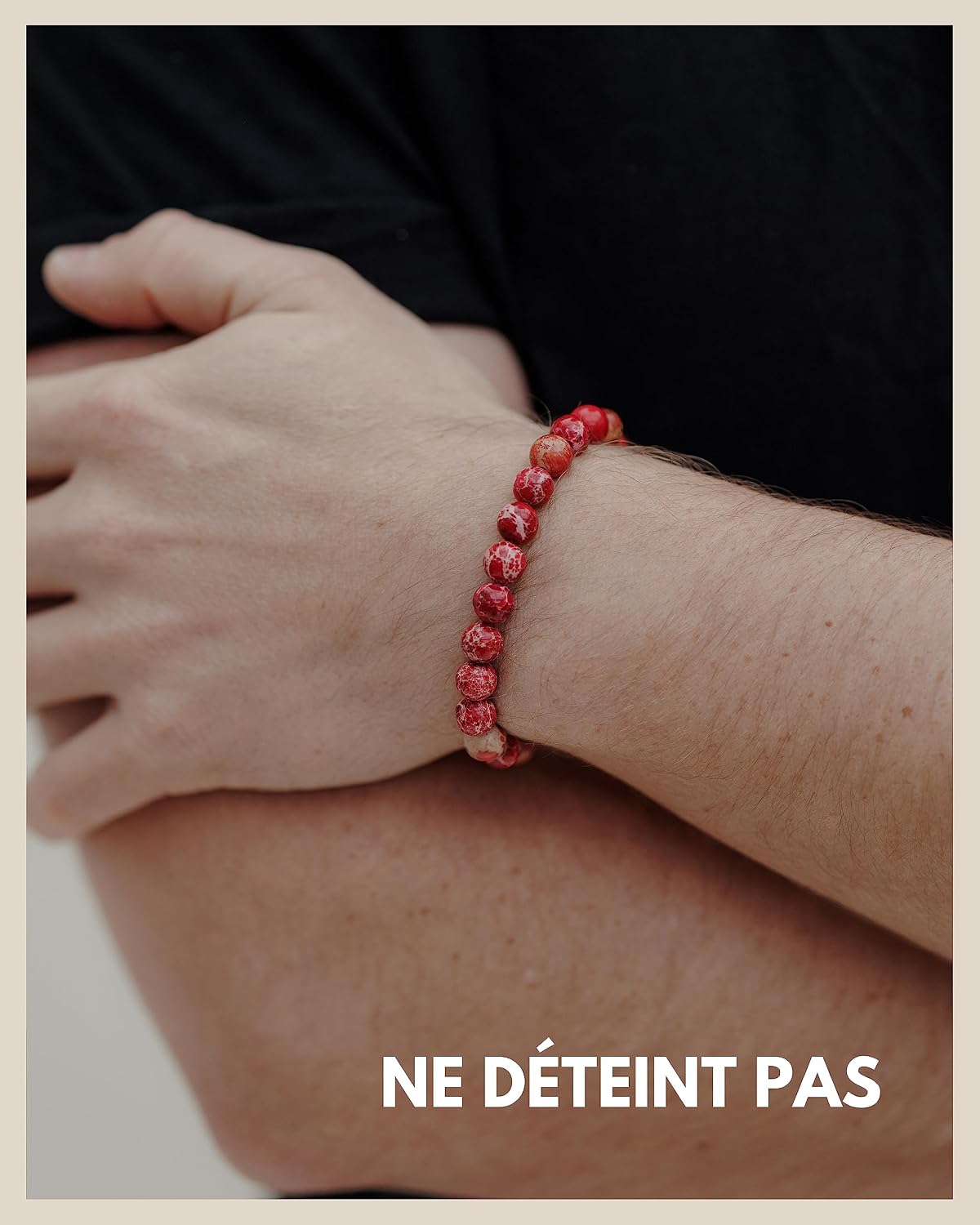 Detalle de Bracelet de perles de chakra en jaspe 8 mm ⚙