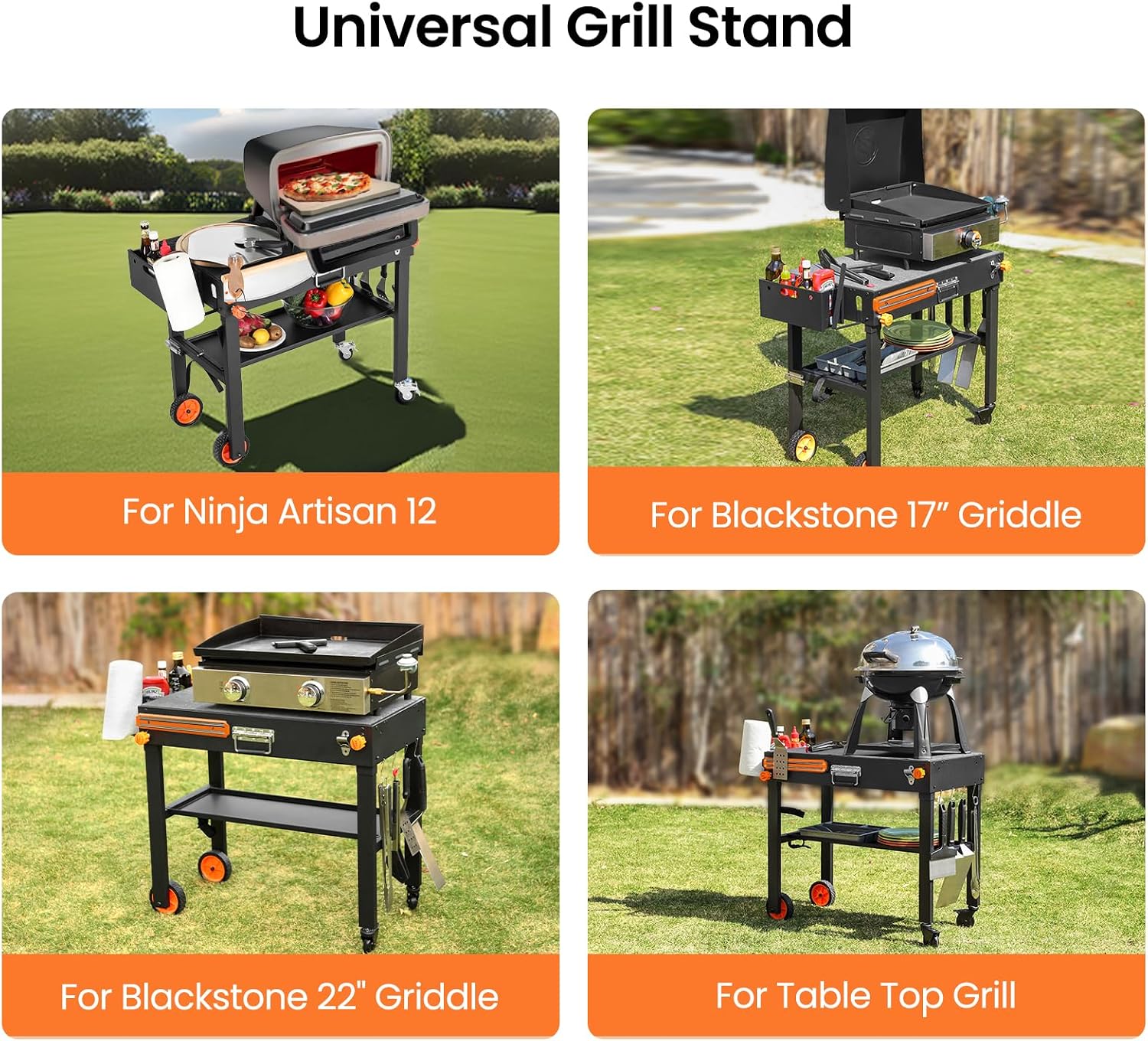 Detalle de EsFrondo YP39-C-CA Folding Grill Table, 450 lb Capacity, Tool-Free Setup