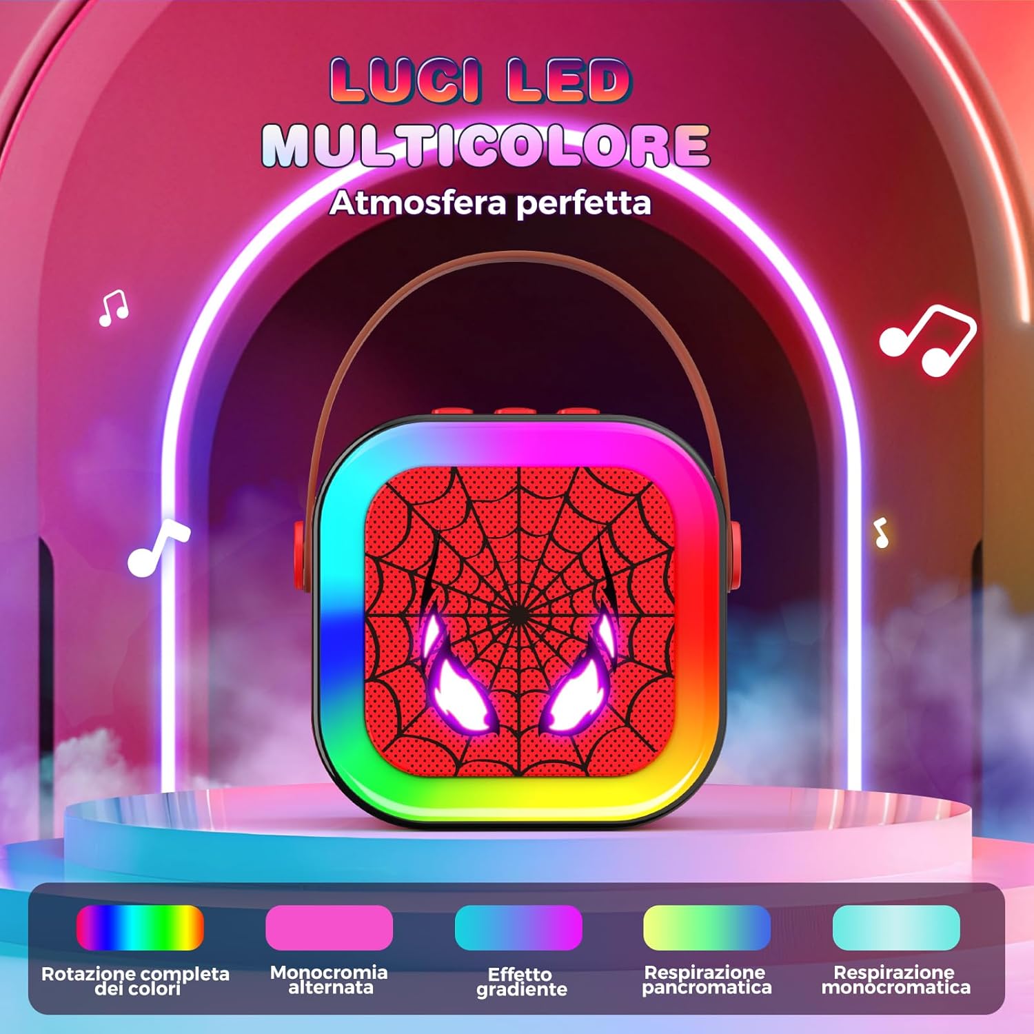 Detalle 2 de Braxel: macchina per karaoke per bambini con microfoni wireless e luci LED – divertimento KTV a casa
