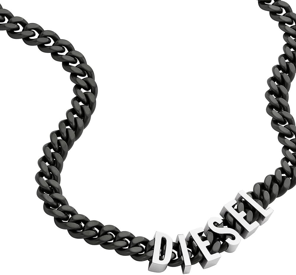 Thumbnail 5 de Diesel Collana da uomo in acciaio inossidabile bicolore con chiusura a moschettone