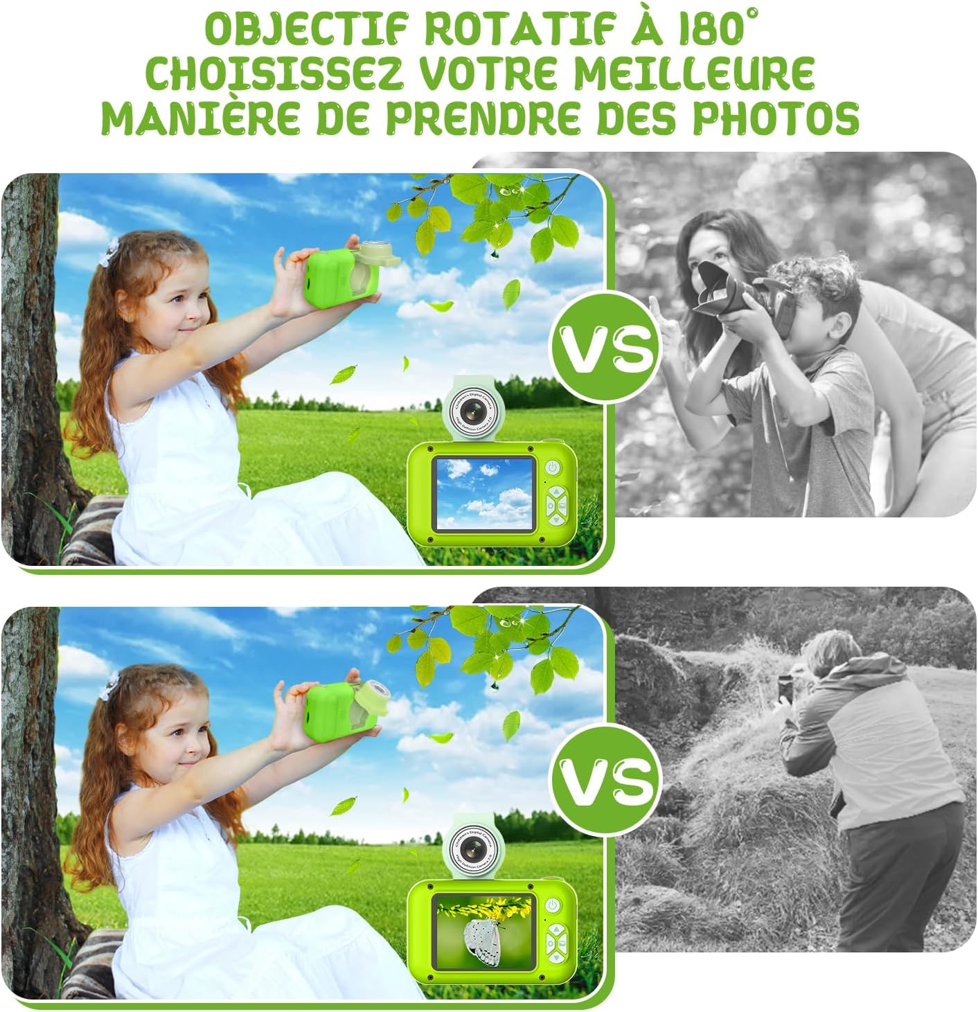 Thumbnail 3 de Appareil photo enfant ARNSSIEN X101 avec écran IPS 2,4" et objectif pivotant 180°