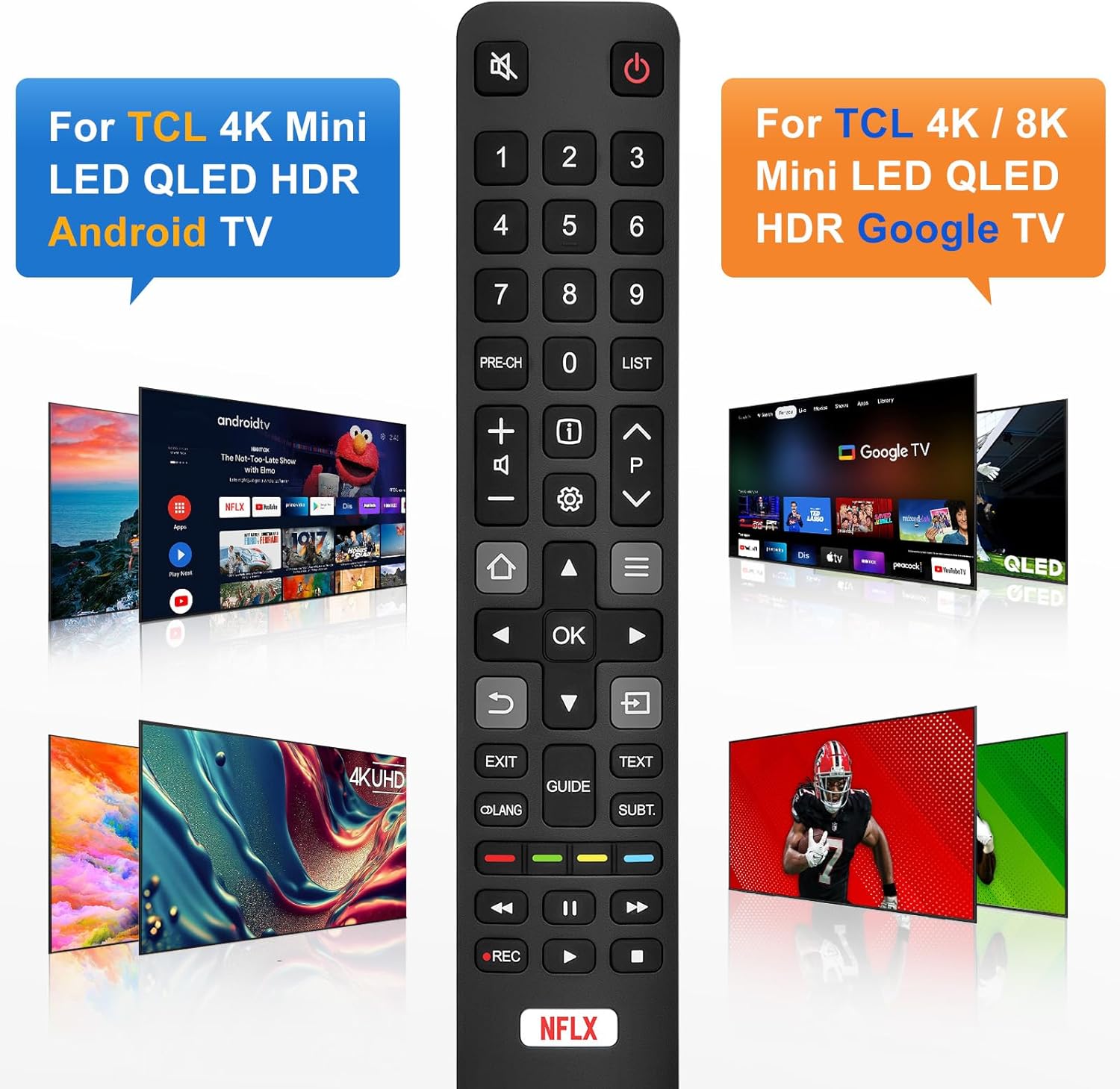 Thumbnail 2 de RC802N Universal Remote for TCL Smart TVs (TCL Google/Android TV) – Remote-Control-for-TCL-Smart-TV