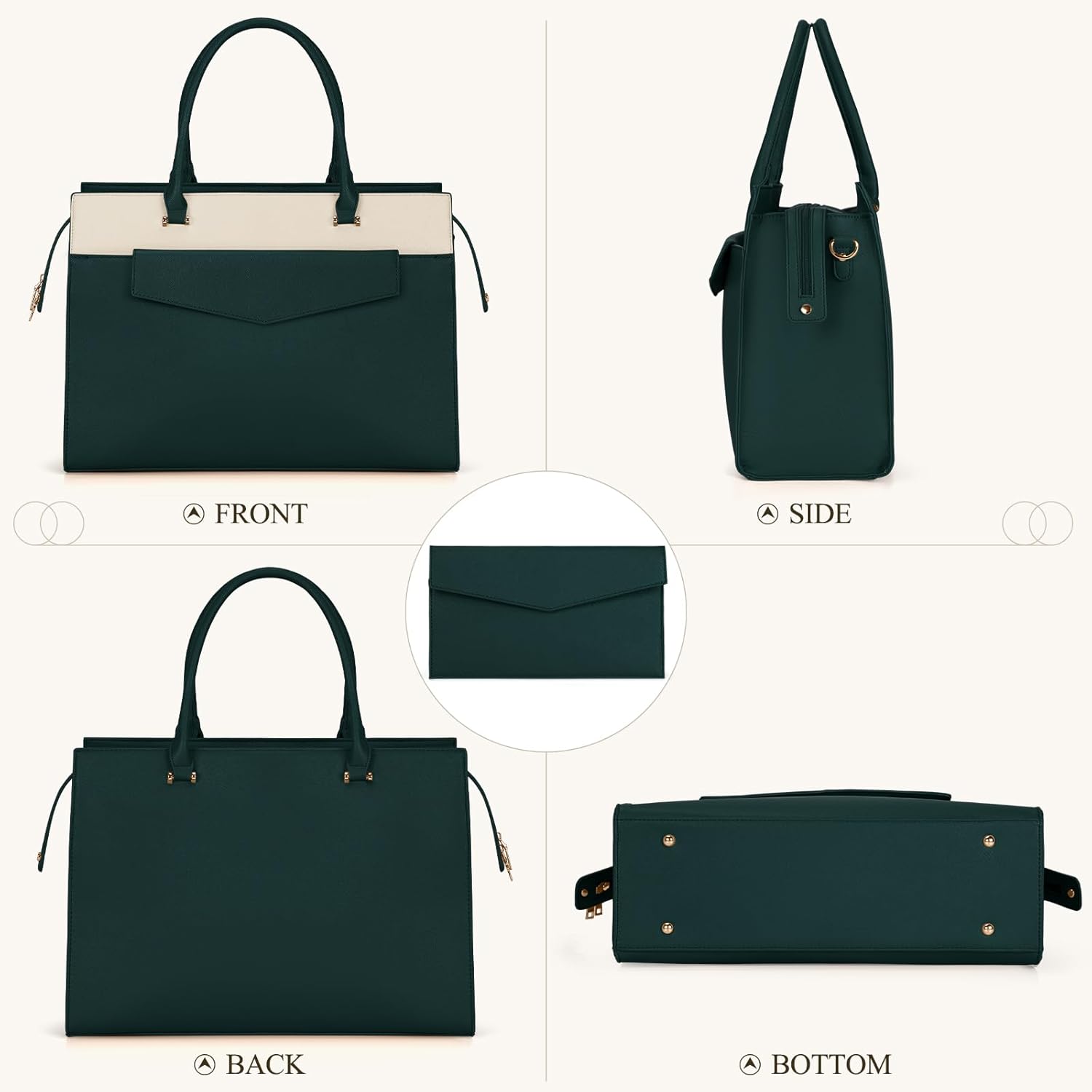 Thumbnail 6 de RAINSMORE Borsa porta PC Donna Grande - Tote 2in1 in pelle PU impermeabile, 15.6