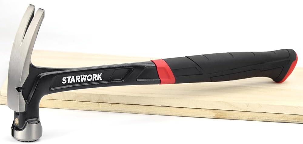 Detalle de STARWORK TRUE MECHANIC™ Martello per chiodatura con impugnatura comoda, testa in lega di acciaio e manico in acciaio, antivibrazione – 623 g