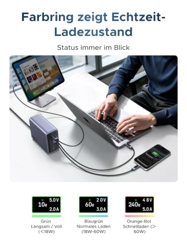 Thumbnail 5 de UGREEN Nexode 240W USB-C Kabel mit TFT-Display – Echtzeit-Leistungsanzeige