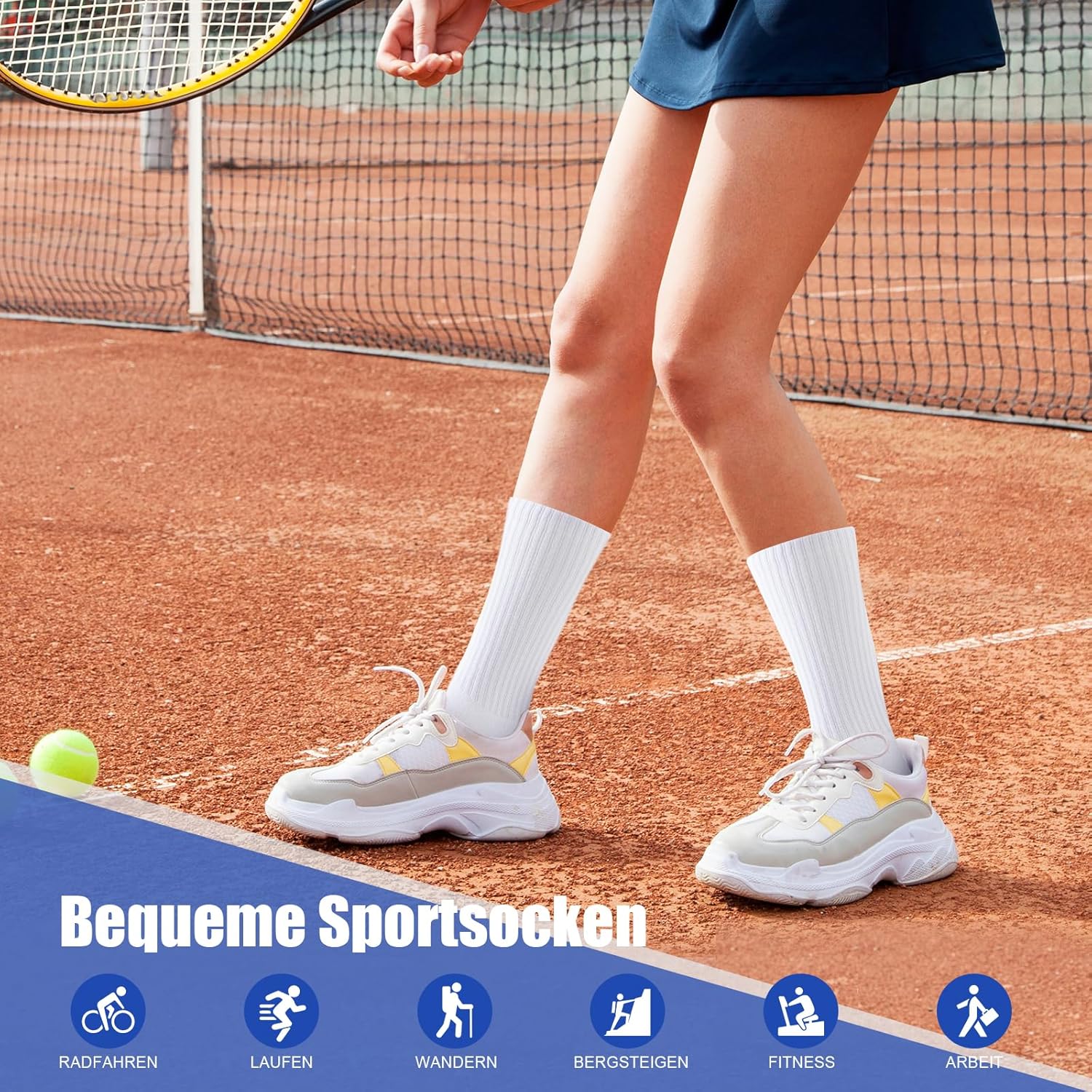 Thumbnail 4 de SockWaddles Chaussettes sport homme/femme en coton sans couture respirantes – lot de 6 paires