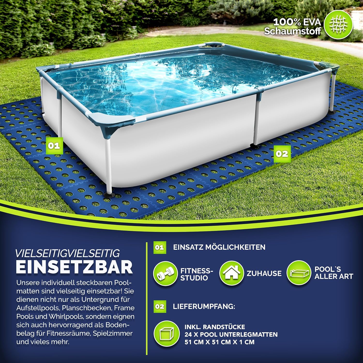 Thumbnail 6 de tillvex Tapis de protection piscine 51x51 cm 🏊