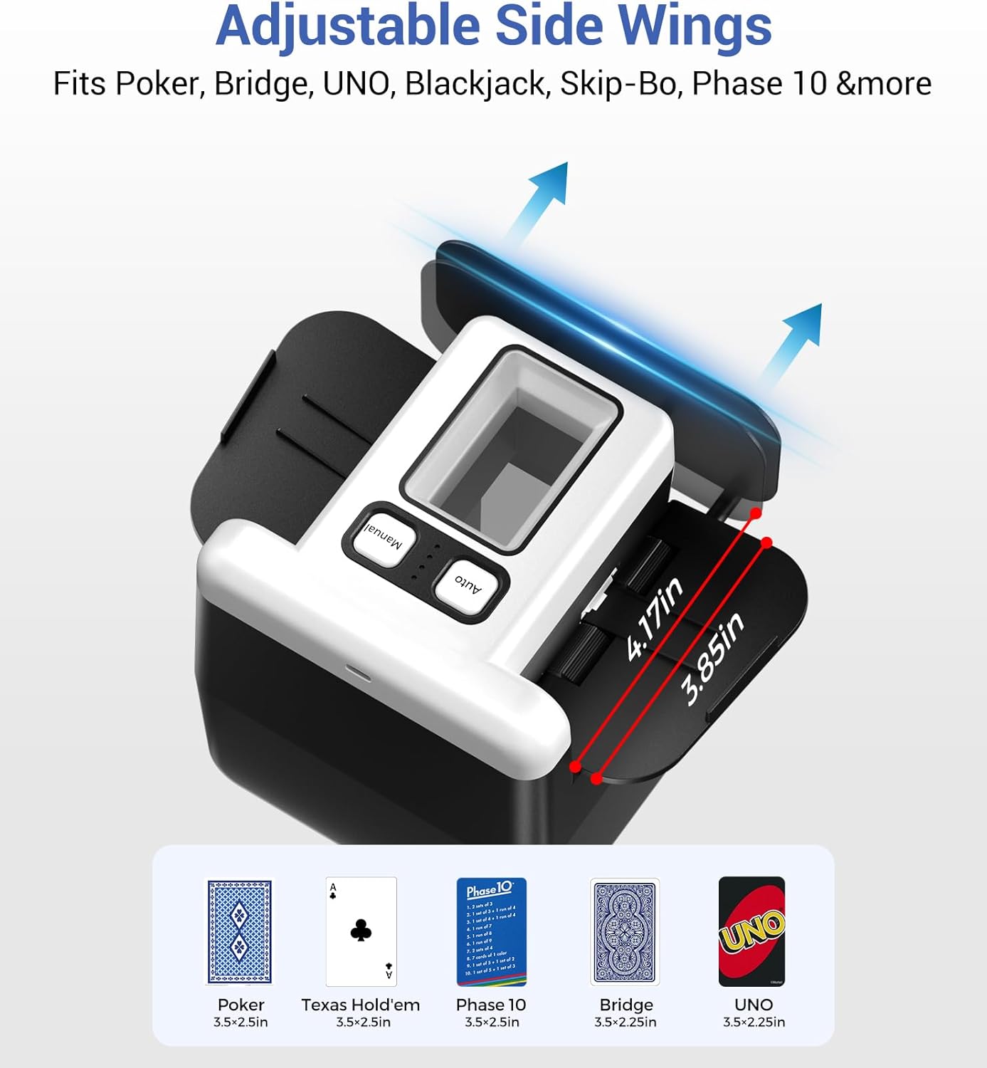 Thumbnail 4 de Automatic Card Shuffler 1-4 Deck: Rechargeable 2500mAh Electric Shuffler for Family Nights