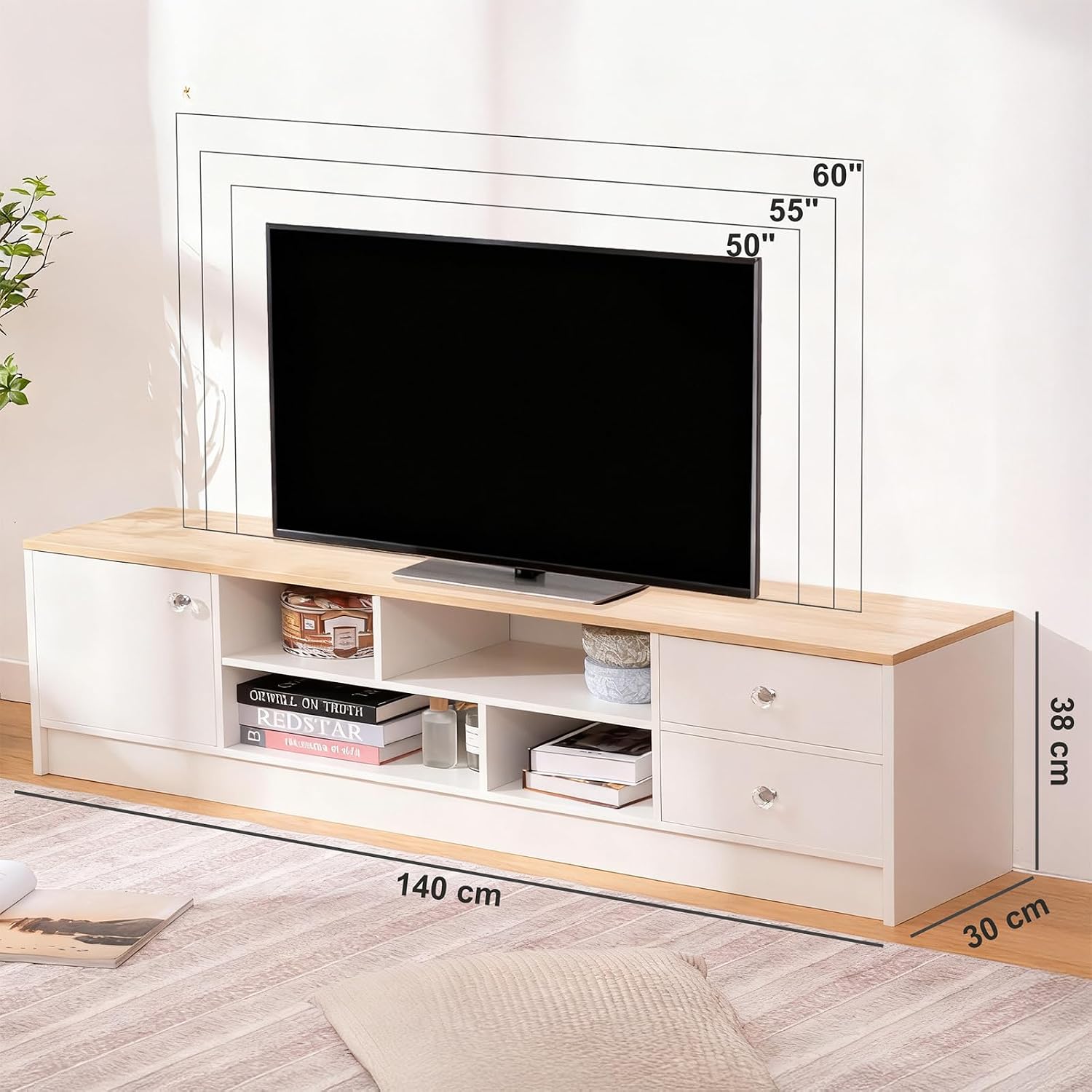 Detalle 2 de SHARPDO SHW57131352-260419 TV-bänk 140 cm för tv upp till 60 tum